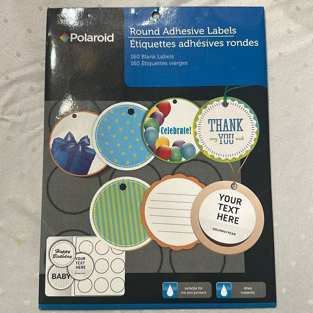 Polaroid Round Adhesive Labels!